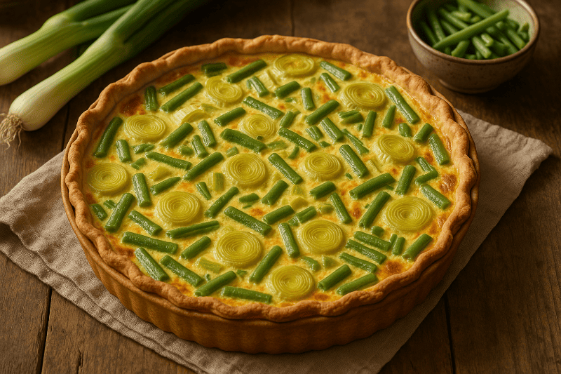 Porree-Bohnen-Quiche