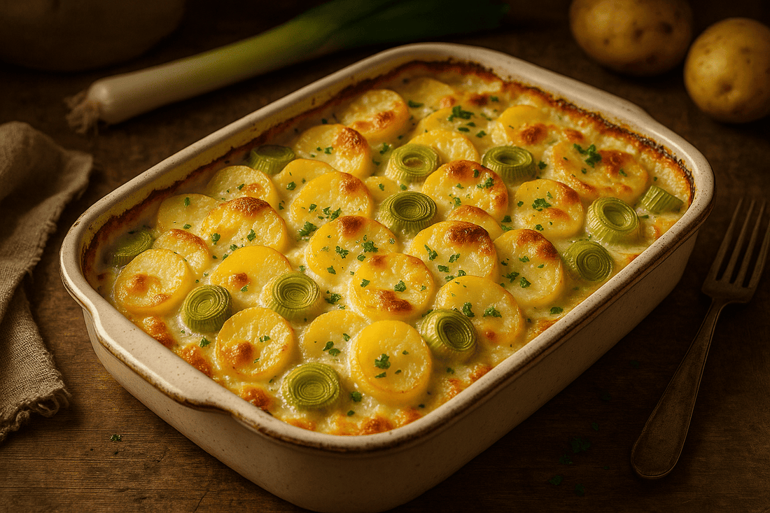 Kartoffel-Porree-Gratin